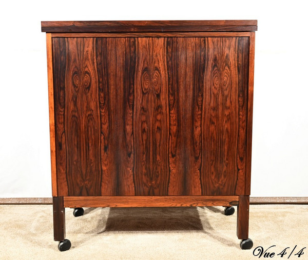 Bar Scandinave à Roulettes en Palissandre de Rio, signé Torbjørn Afdal pour Bruksbo – 1960