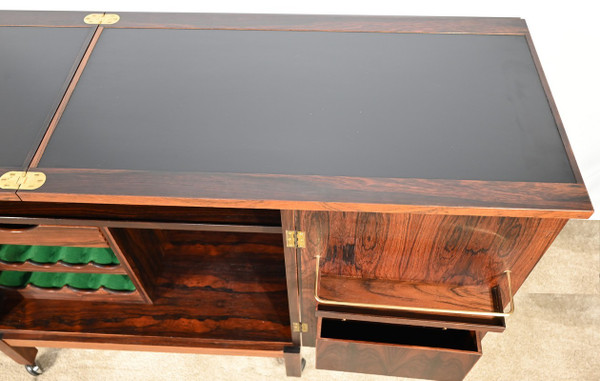 Bar Scandinave à Roulettes en Palissandre de Rio, signé Torbjørn Afdal pour Bruksbo – 1960