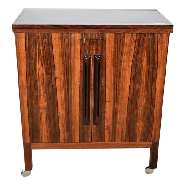 Bar Scandinave à Roulettes en Palissandre de Rio, signé Torbjørn Afdal pour Bruksbo – 1960