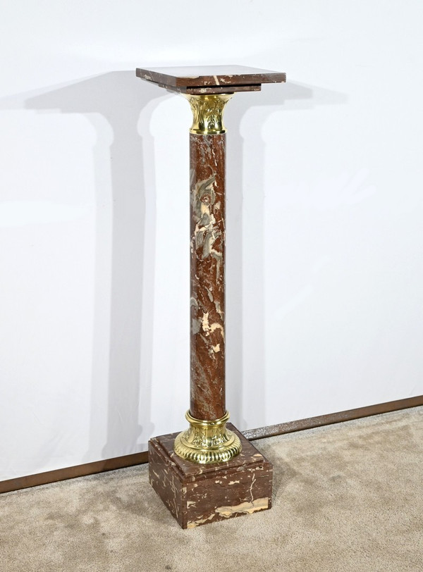 Red Pyrenees Marble Column – Late 19th Century