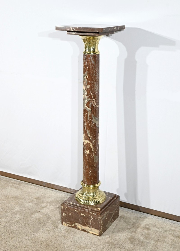 Red Pyrenees Marble Column – Late 19th Century