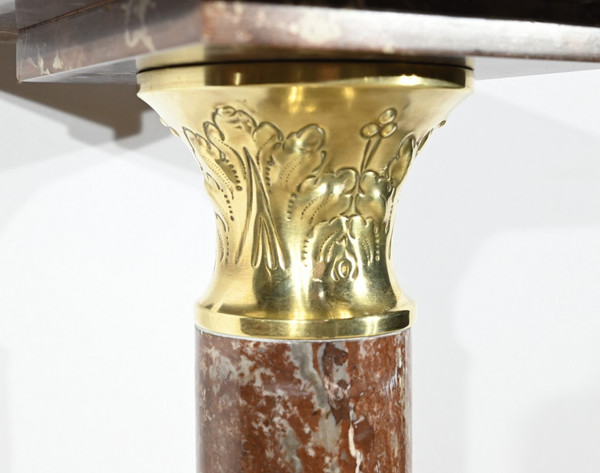 Red Pyrenees Marble Column – Late 19th Century