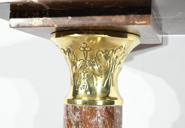 Red Pyrenees Marble Column – Late 19th Century