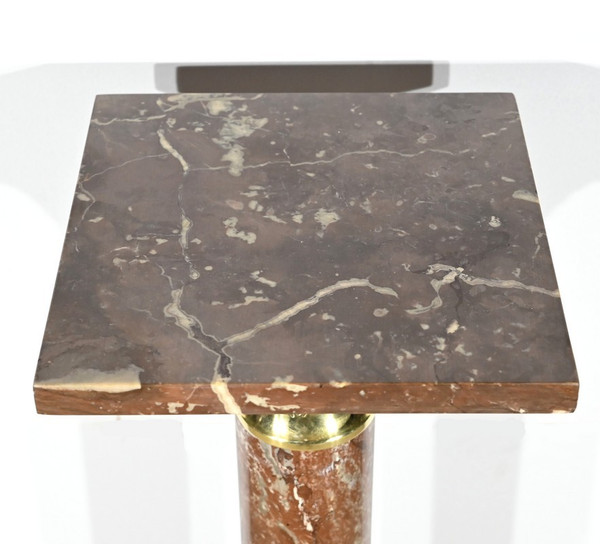 Red Pyrenees Marble Column – Late 19th Century
