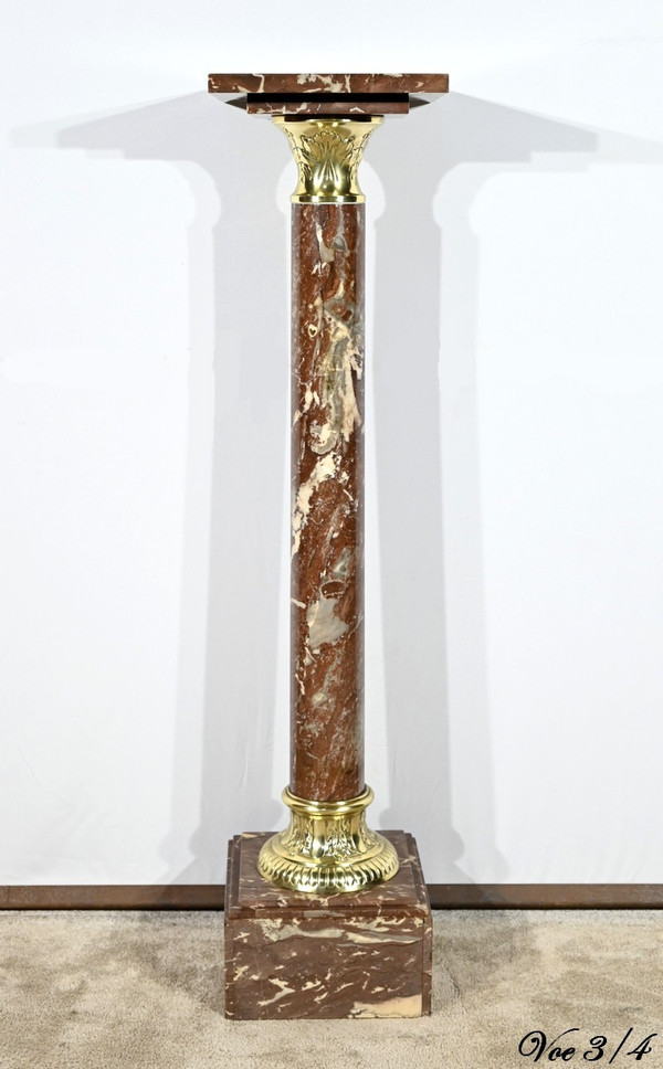 Red Pyrenees Marble Column – Late 19th Century
