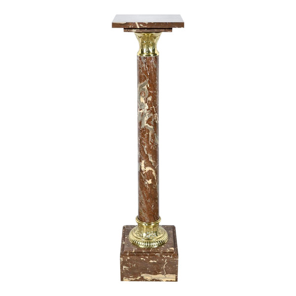 Red Pyrenees Marble Column – Late 19th Century