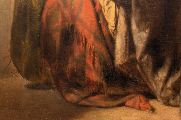Allein in der Welt, Öl auf Holz von Duwez Henri-Joseph (1810-1884)