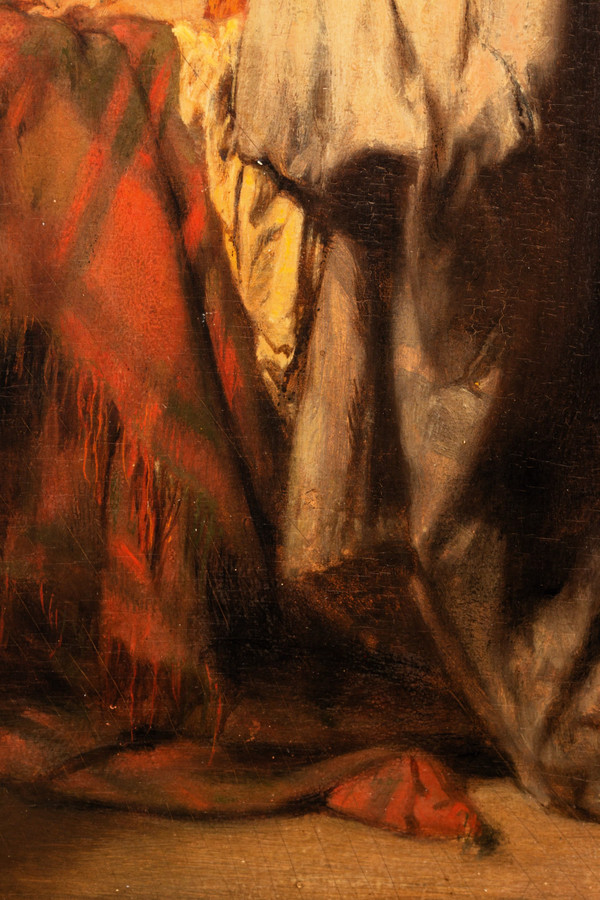 Allein in der Welt, Öl auf Holz von Duwez Henri-Joseph (1810-1884)