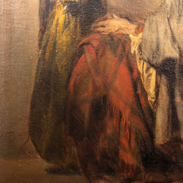 Allein in der Welt, Öl auf Holz von Duwez Henri-Joseph (1810-1884)