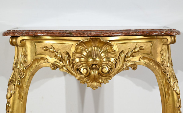 Console Murale en Bois Doré, style Louis XV, époque Napoléon III – Milieu XIXe