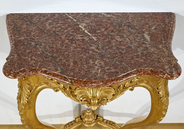 Console Murale en Bois Doré, style Louis XV, époque Napoléon III – Milieu XIXe