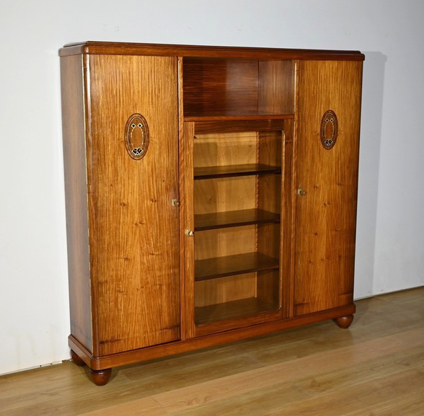 Piccolo mobiletto da libreria in mogano biondo, Art Déco – 1940