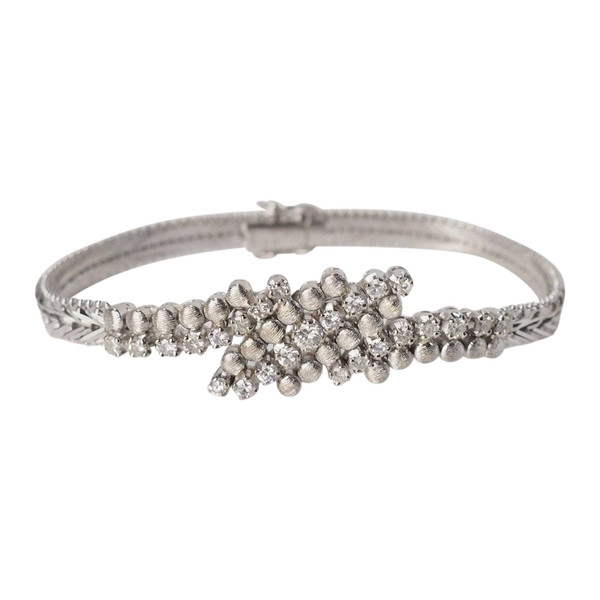 Bracelet de luxe en or blanc et diamants