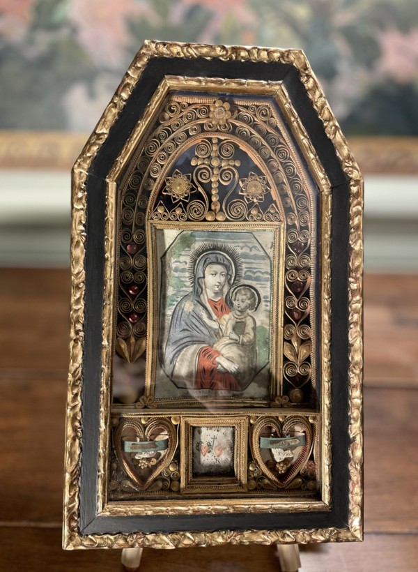 Tableau Reliquaire Façon Autel  - XVIIIe