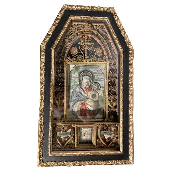 Tableau Reliquaire Façon Autel  - XVIIIe