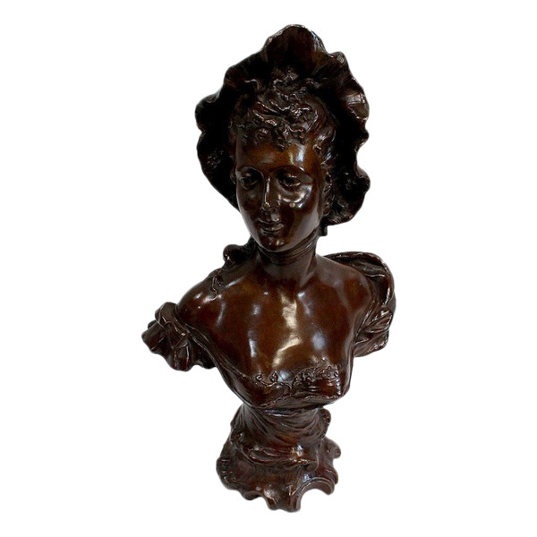 “Donna con cappello” in bronzo di Meslais – Inizio XX secolo