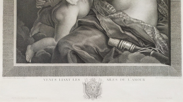 Mythologische Gravur „Venus-Liebe“ nach Elisabeth Vigée le Brun, 19. Jahrhundert