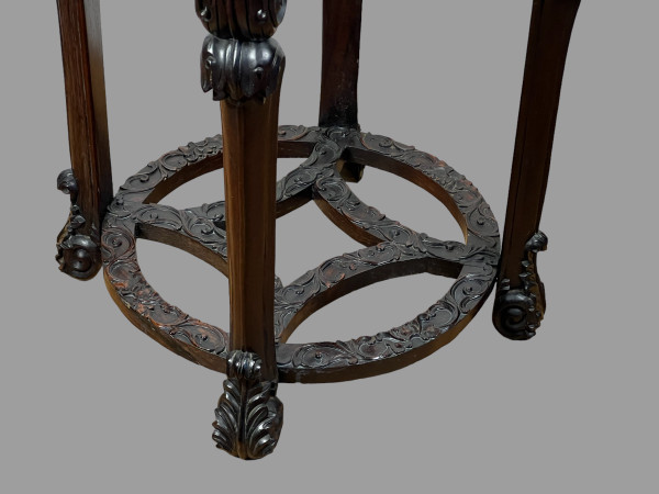 INCENSE TABLE FORMING A GUERIDON WITH ITS CANTON PORCELAIN TOP