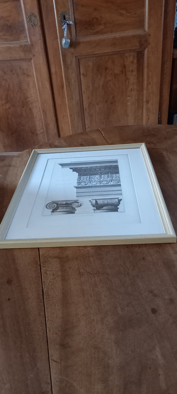 Engraving Ancient fragments Rome 19th century