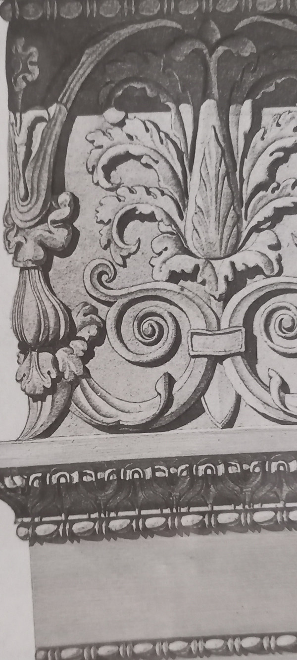 Engraving Ancient fragments Rome 19th century