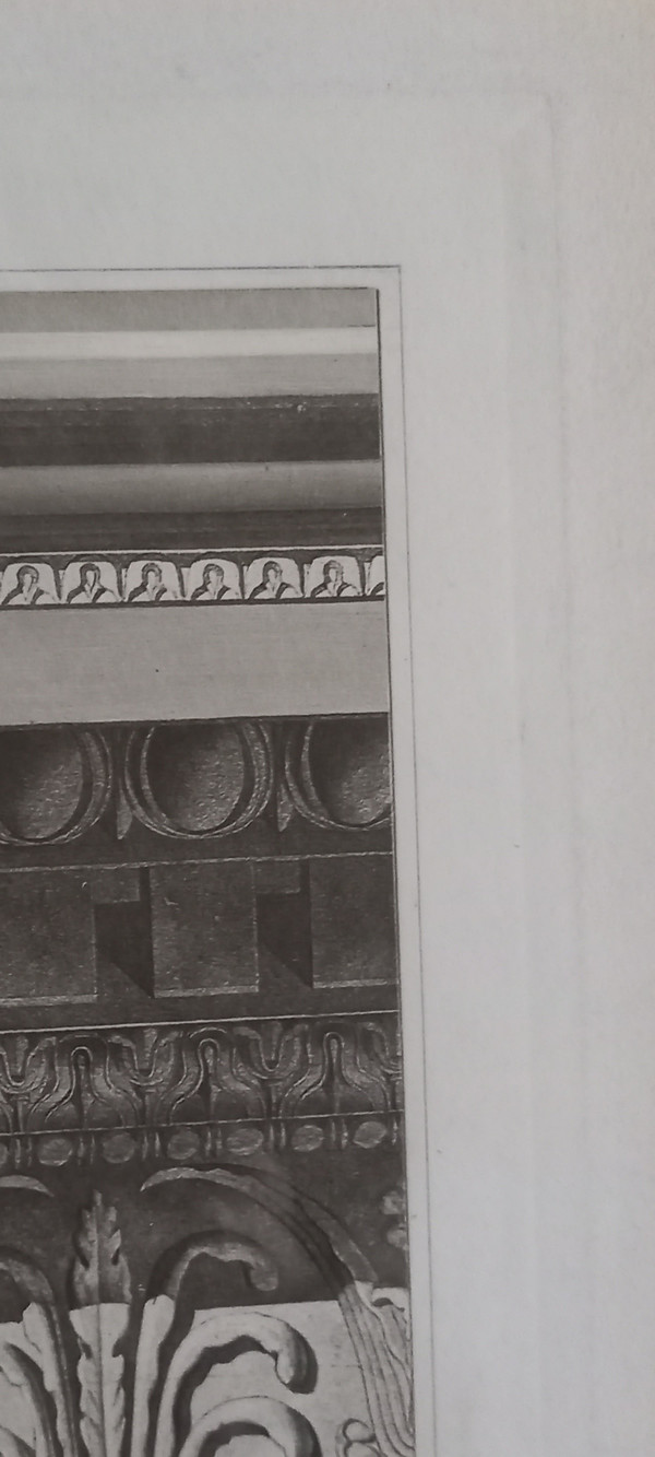 Engraving Ancient fragments Rome 19th century
