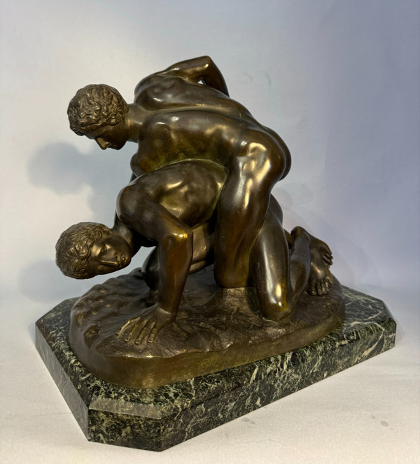 I lottatori medicei, scultura in bronzo del Grand Tour