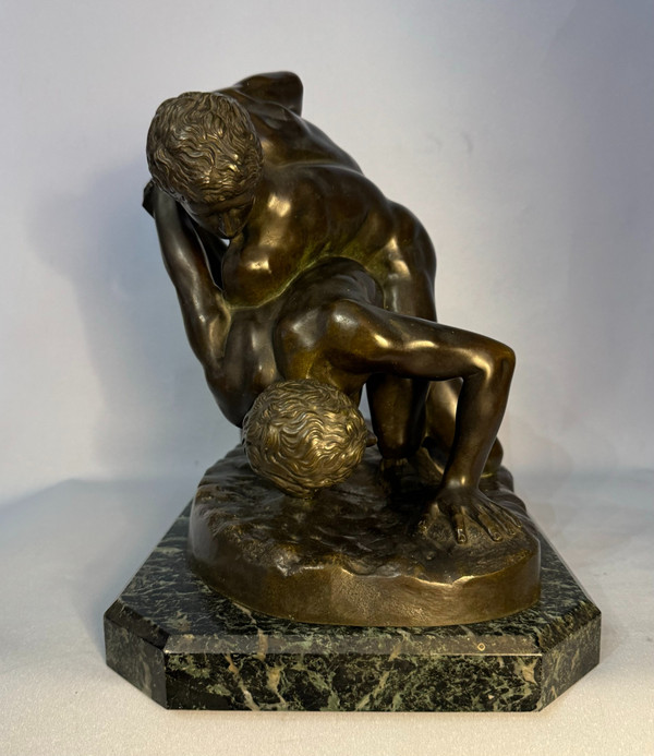 I lottatori medicei, scultura in bronzo del Grand Tour