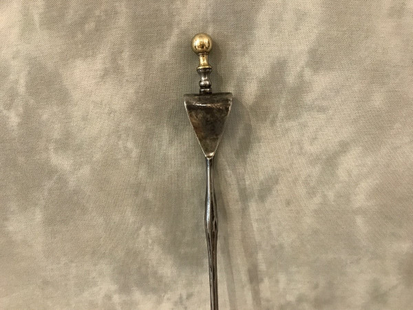 Beautiful antique iron and brass mantel clamp from the 19th Empire period