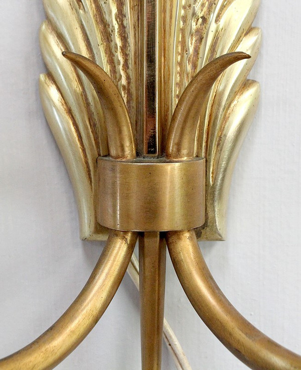 Paire d’Appliques en Bronze Doré – 1950