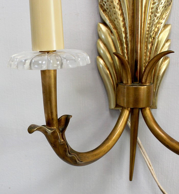 Paire d’Appliques en Bronze Doré – 1950