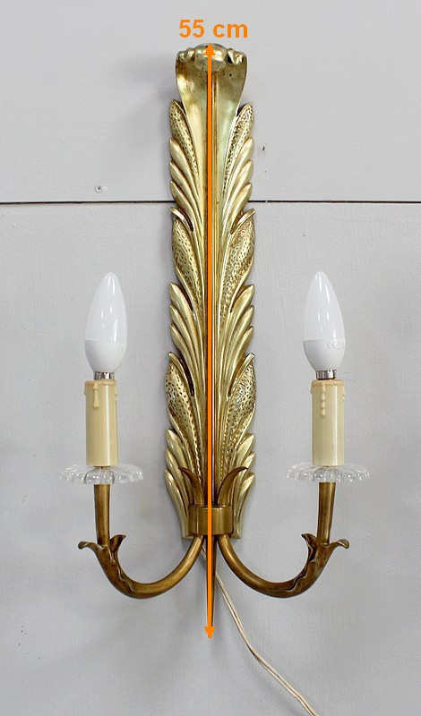 Paire d’Appliques en Bronze Doré – 1950