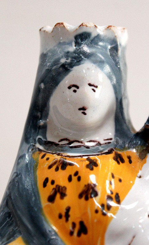 Virgin in Childbirth in Polychrome Earthenware – 18th Century