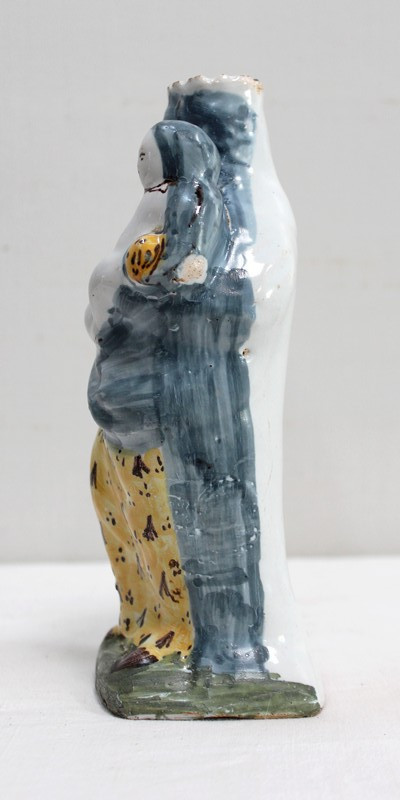 Virgin in Childbirth in Polychrome Earthenware – 18th Century