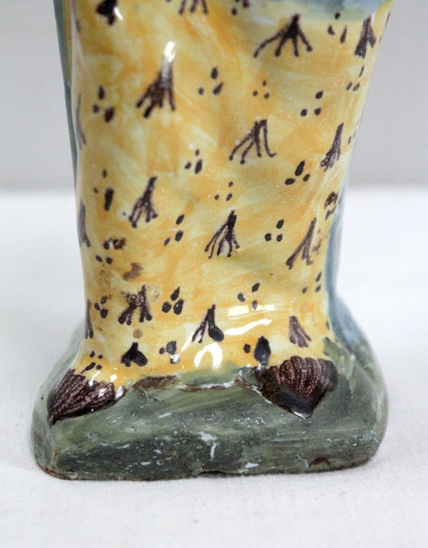 Virgin in Childbirth in Polychrome Earthenware – 18th Century