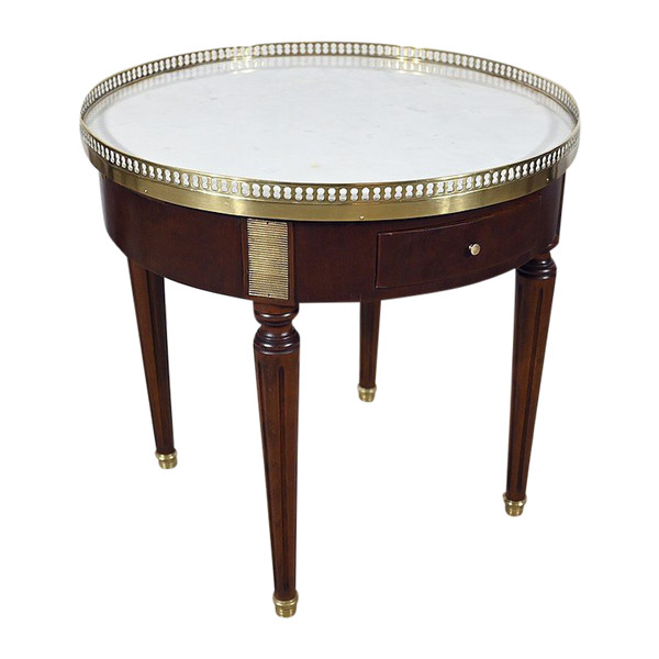 Petite Table Bouillotte Basse en Acajou, style Louis XVI – Milieu XXe