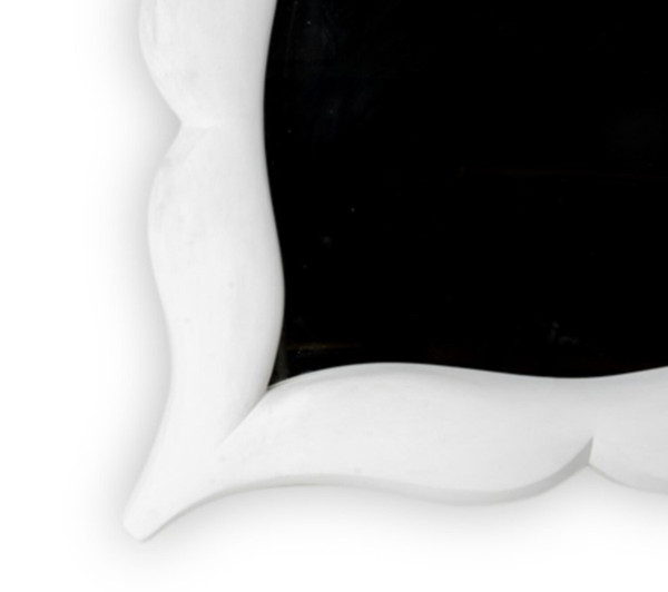 Art Deco style stucco mirror in “mustache” shape. 1990s.