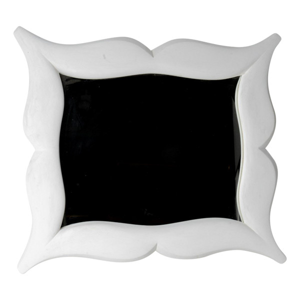 Art Deco style stucco mirror in “mustache” shape. 1990s.