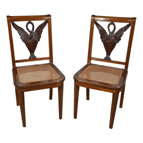 Pair of Mahogany Chairs, Directoire style - Late 19th century