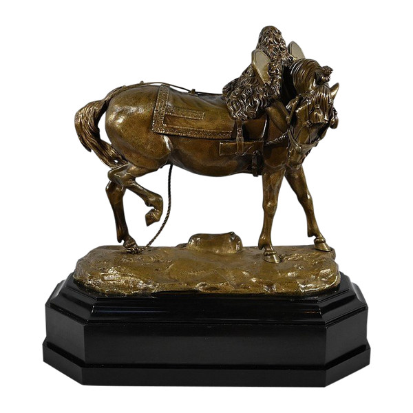 Importante bronzo "Il cavallo da tiro" di T. Gechter - 1841