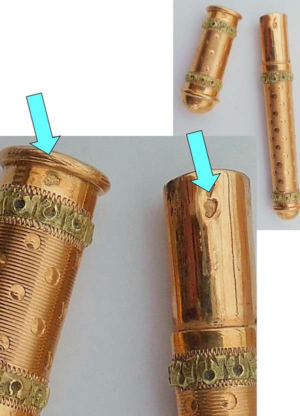 Nécessaire De Couture En Or Deux Couleurs Napoléon III Coffret Ivoire