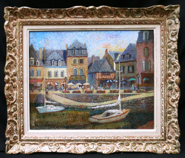 FRAN-BARO, Animated view of the Port of Auray in Morbihan (Brittany)