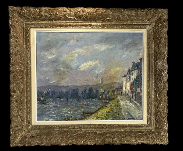TABLEAU / HUILE SUR PANNEAU REPRESENTANT UN PAYSAGE SIGNÉE " M. LALLEMAND "