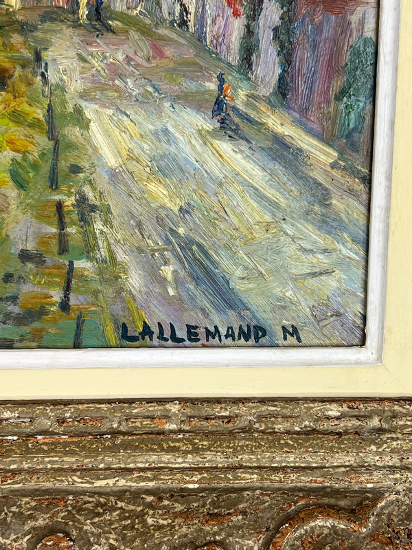 TABLEAU / HUILE SUR PANNEAU REPRESENTANT UN PAYSAGE SIGNÉE " M. LALLEMAND "