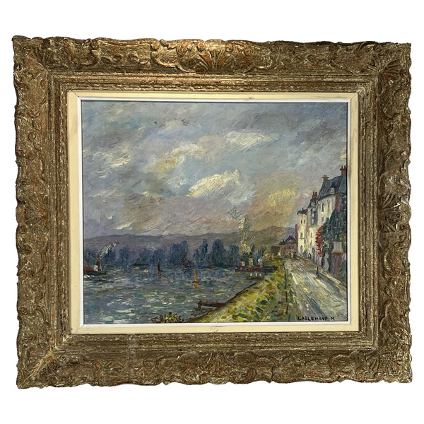 TABLEAU / HUILE SUR PANNEAU REPRESENTANT UN PAYSAGE SIGNÉE " M. LALLEMAND "