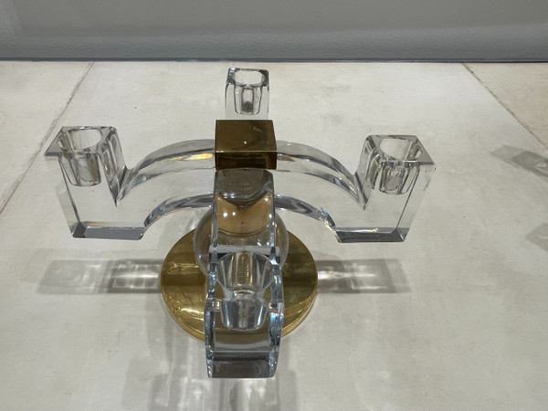  ADNET Jacques (1900-1984)- Pair of Baccarat crystal candlesticks, circa 1935
