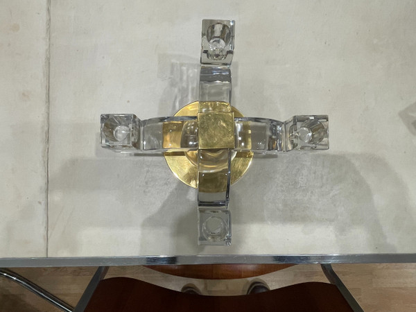  ADNET Jacques (1900-1984)- Pair of Baccarat crystal candlesticks, circa 1935