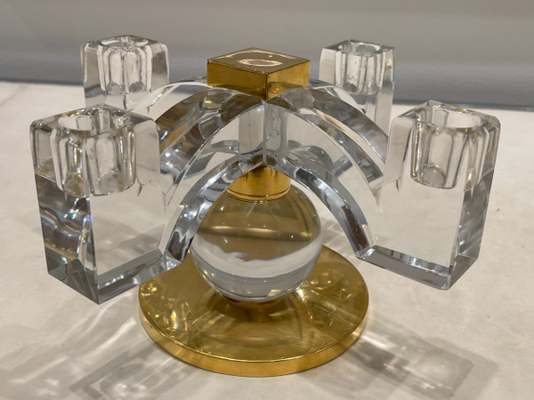  ADNET Jacques (1900-1984)- Pair of Baccarat crystal candlesticks, circa 1935
