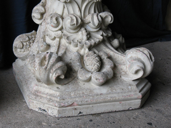 Paire de consoles d'appliques murales en terre cuite époque 19ème de style Louis XV