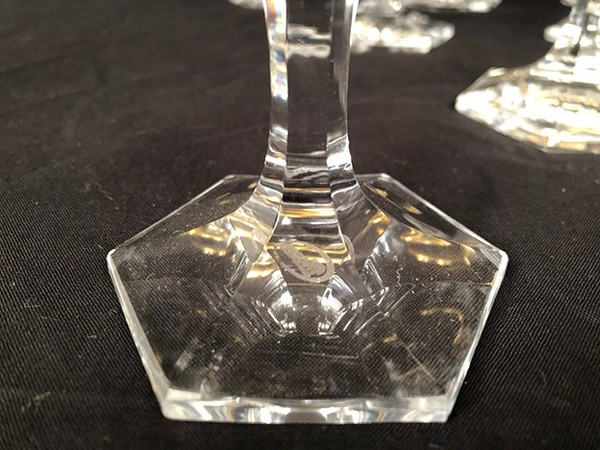 Moser à Carlsbad (Tchécoslovaquie) série de onze coupes à champagne en cristal