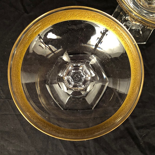 Moser à Carlsbad (Tchécoslovaquie) série de onze coupes à champagne en cristal